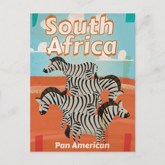 南アフリカ・ヴィンテージ旅行ポスター ポストカード (正面)