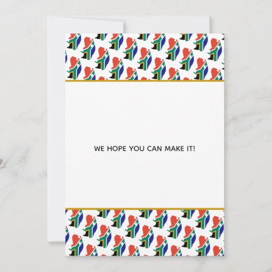 南アフリカ 特別なイベント ウェディング セレブレーション セーブザデート (裏面)