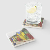 南アフリカ、西ケープ、セントジェームス。カラフル ストーンコースター (横)