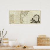 南アメリカの南部地図 ポスター (キッチン)