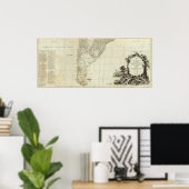 南アメリカの南部地図 ポスター (ホームオフィス)