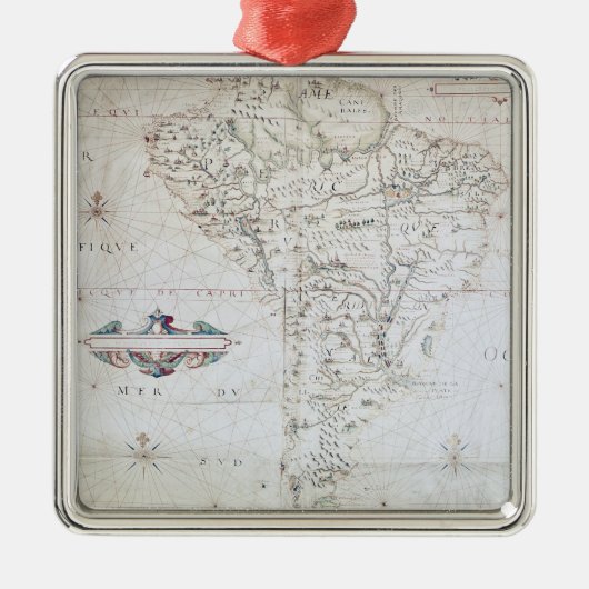 南アメリカの地図 メタルオーナメント (正面)