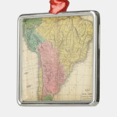 南アメリカの歴史の地図 メタルオーナメント (左)