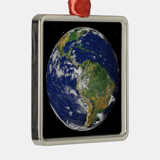 南アメリカを示す全地球2 メタルオーナメント (右)
