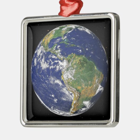 南アメリカを示す全地球2 メタルオーナメント (左)