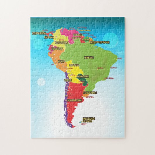 南アメリカ地図 ジグソーパズル (縦)