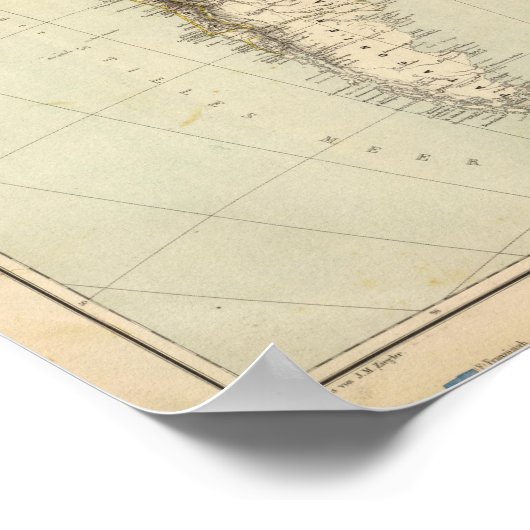 南アメリカ地図 ポスター (角)