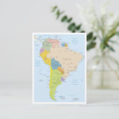 南アメリカ大陸の詳細地図 ポストカード (スタンド正面)