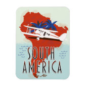 南アメリカ航空旅行ポスター マグネット (縦)
