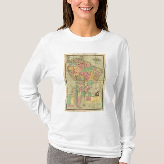 南アメリカ2の地図 Tシャツ (正面)