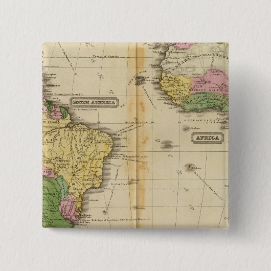 南アメリカ、アフリカ 缶バッジ (正面)