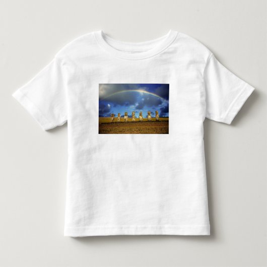 南アメリカ、チリ、イースター島。全体 トドラーTシャツ (正面)