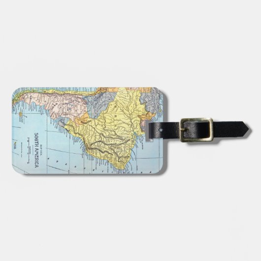 南アメリカ: 地図、c1890 ラゲッジタグ (正面横)