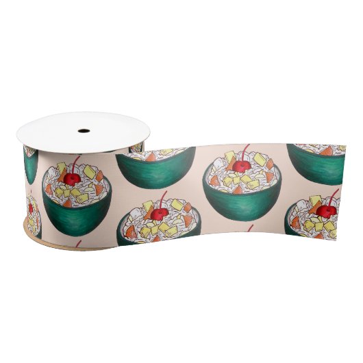 南アンブロシアココナッツマーシュマロのフルーツサラダ サテンリボン (リール)