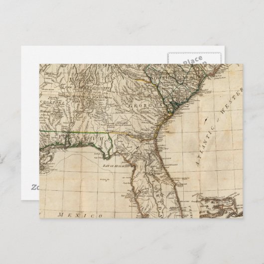 南イギリス植民地の一般的な地図 ポストカード (正面/裏面)