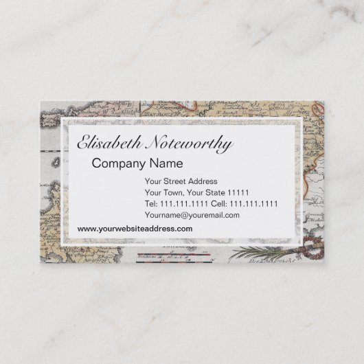 南イギリス、デボン、コーンウォールの旧式な地図 名刺 (正面)