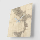 南イタリアおよび隣接した海岸の地図 スクエア壁時計 (傾斜)