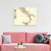 南イタリアと隣接海岸の地図 キャンバスプリント (インサイチュ (リビング))