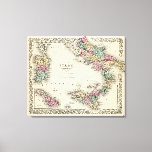 南イタリアのナポリ王国 キャンバスプリント (正面)