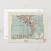 南イタリア第二次世界大戦の戦略地図(1943年) ポストカード (正面/裏面)