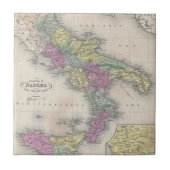 南イタリア(1853年)のヴィンテージの地図 タイル (正面)