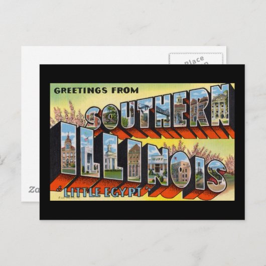 南イリノイ州リトルエジプトからの挨拶 ポストカード (正面/裏面)