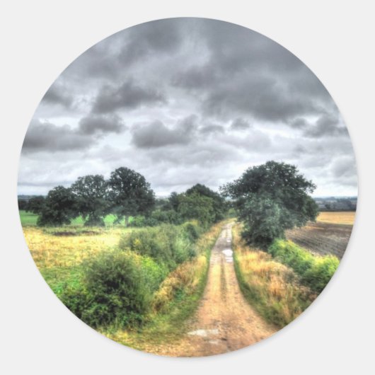 南イングランド森林の牧草地自然シーン ラウンドシール (正面)