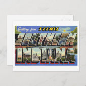 南インディアナからのヴィンテージの挨拶 ポストカード (正面/裏面)