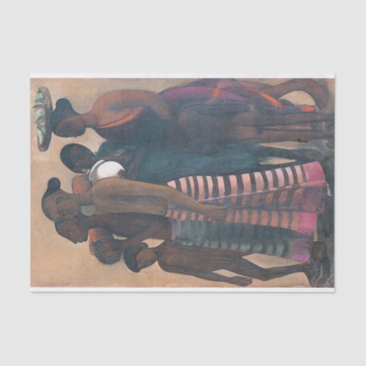 南インディアンの村人が市場に出る 薄葉紙 (正面)