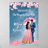 南インディアンウェディングレセプションウェルカムサイン ポスター (正面)