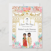 南インディアン保存日付テンプレート 招待状 (正面)