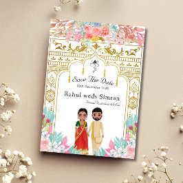 南インディアン保存日付テンプレート 招待状