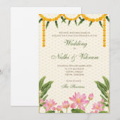 南インドのウェディングカード & インドのウェディングカード 招待状 (正面/裏面)