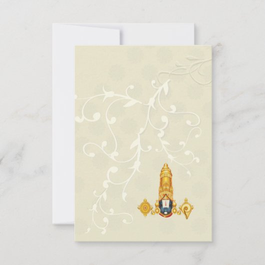 南インドのヒンズー教の結婚式招待状 招待状 (正面)