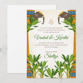 南インドの結婚式の招待状 & タミル語の結婚式の招待状 招待状 (正面/裏面)