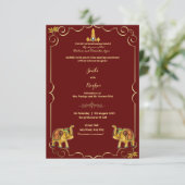 南インドの赤い象の結婚式招待状 招待状 (スタンド正面)