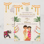南インド カルヤーナム 結婚式招待状 招待状 (正面/裏面)