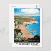 南ウェールズのゴワー海岸の風景 ポストカード (正面/裏面)