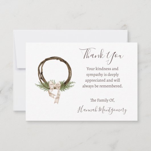 南エレガント葬儀悔やみや弔慰サンキューカード ノートカード (正面)