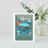 南オレゴン風光明媚な旅行ポスター ポストカード (スタンド正面)