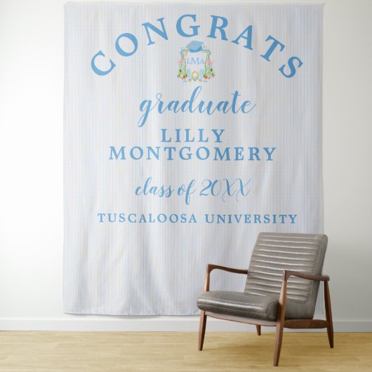 南カウボーイモノグラム卒業写真の背景 タペストリー (インサイチュ)