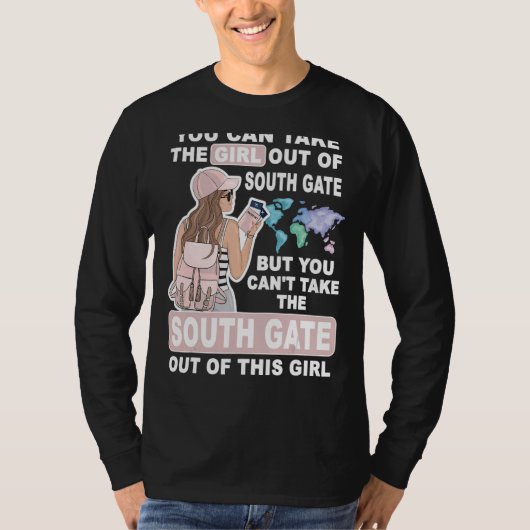 南カッコいいゲートシティサウス誇りを持ったゲートGからの女の子 Tシャツ (正面)