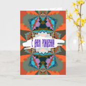 南カラフル西部の幾何学模様 カード (黄色い花)