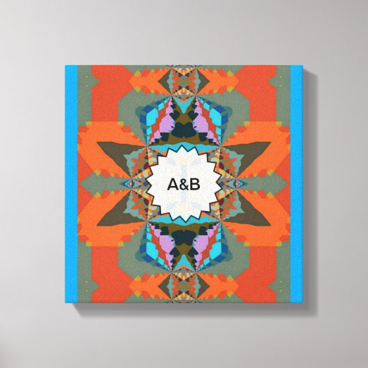 南カラフル西部の幾何学模様 キャンバスプリント (正面)