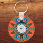 南カラフル西部の幾何学模様 キーホルダー (正面)