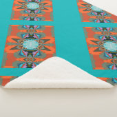 南カラフル西部の幾何学模様 シェルパブランケット (3/4)