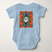 南カラフル西部の幾何学模様 ベビーボディスーツ (裏面)