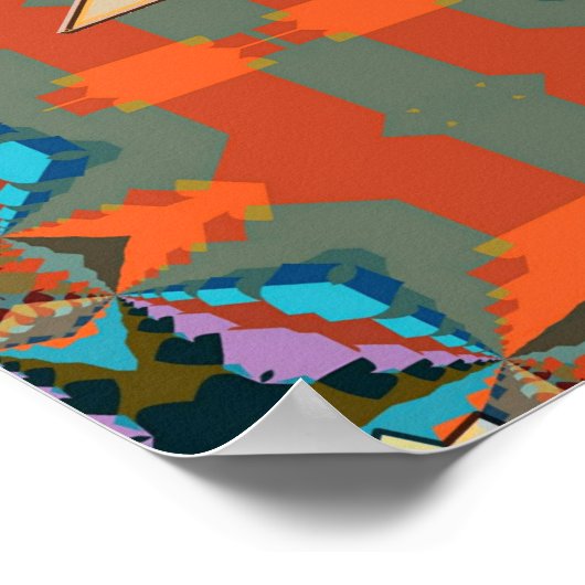 南カラフル西部の幾何学模様 ポスター (角)