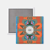 南カラフル西部の幾何学模様 マグネット (正面/裏面)