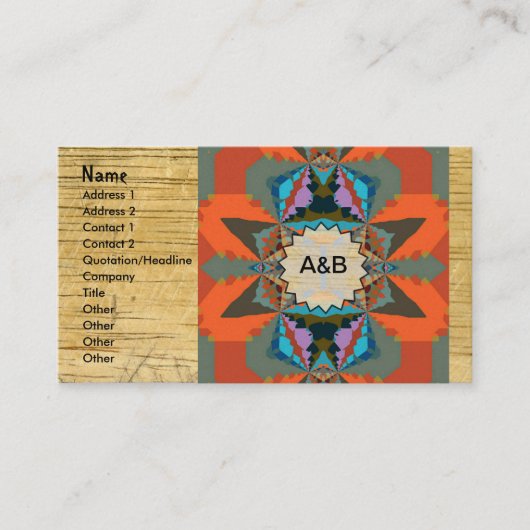 南カラフル西部の幾何学模様 名刺 (正面)